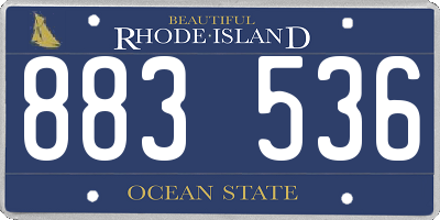RI license plate 883536