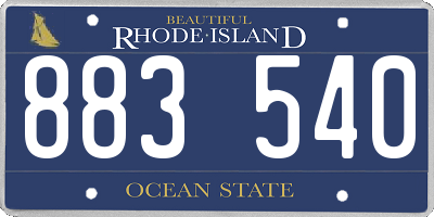 RI license plate 883540