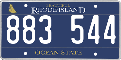 RI license plate 883544