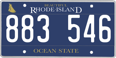 RI license plate 883546