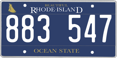 RI license plate 883547