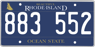 RI license plate 883552