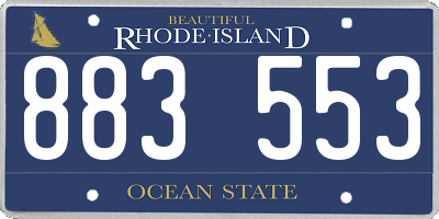 RI license plate 883553
