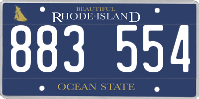 RI license plate 883554