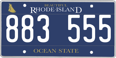 RI license plate 883555