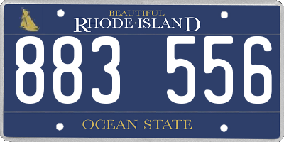 RI license plate 883556