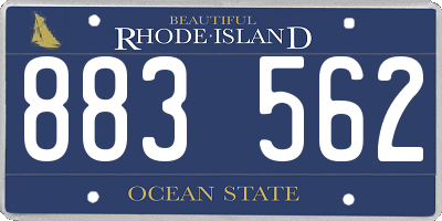 RI license plate 883562
