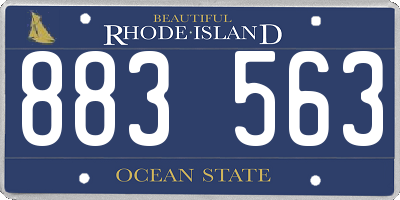 RI license plate 883563