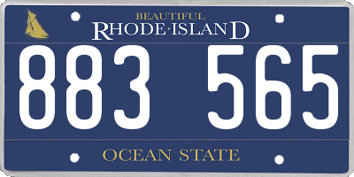 RI license plate 883565
