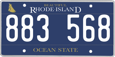 RI license plate 883568
