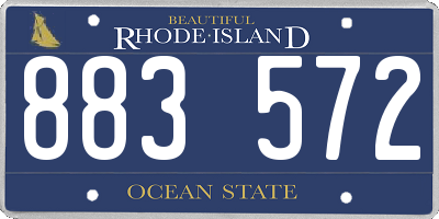 RI license plate 883572