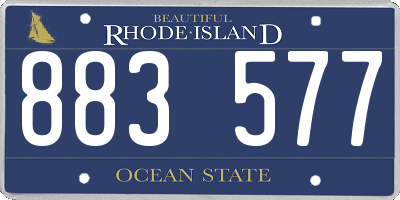RI license plate 883577