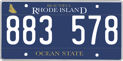 RI license plate 883578