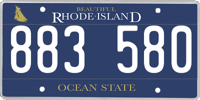 RI license plate 883580