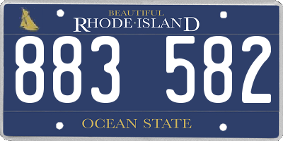 RI license plate 883582