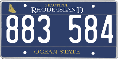 RI license plate 883584