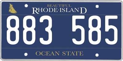 RI license plate 883585
