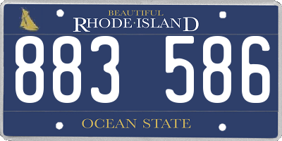 RI license plate 883586