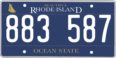RI license plate 883587