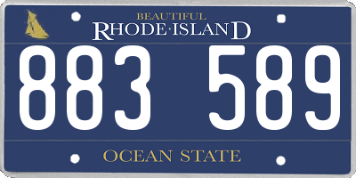 RI license plate 883589