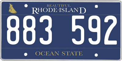 RI license plate 883592