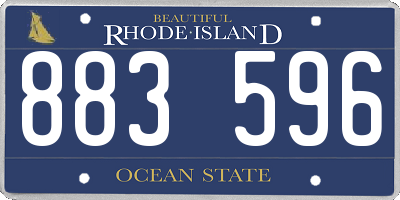 RI license plate 883596