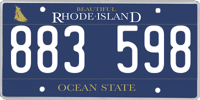 RI license plate 883598