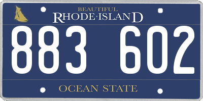 RI license plate 883602