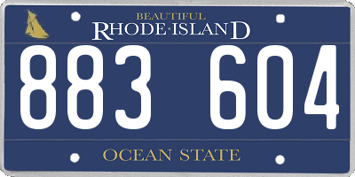 RI license plate 883604