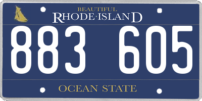 RI license plate 883605