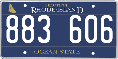 RI license plate 883606
