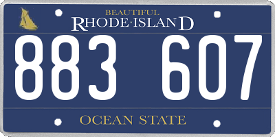 RI license plate 883607