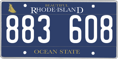 RI license plate 883608