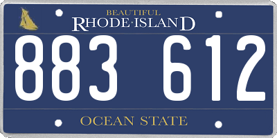 RI license plate 883612