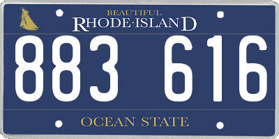 RI license plate 883616