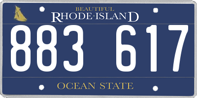 RI license plate 883617
