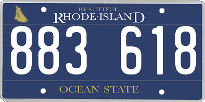 RI license plate 883618
