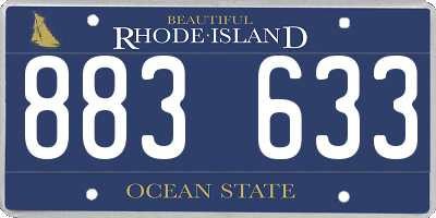 RI license plate 883633