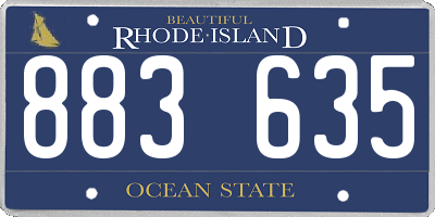 RI license plate 883635