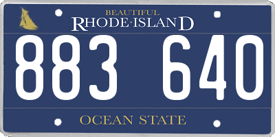 RI license plate 883640