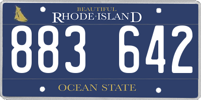 RI license plate 883642