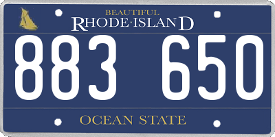 RI license plate 883650