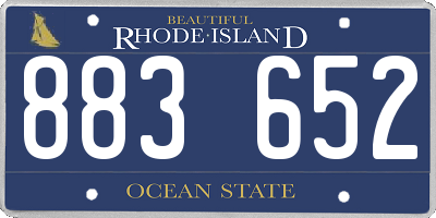RI license plate 883652