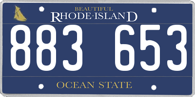 RI license plate 883653