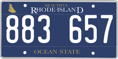 RI license plate 883657