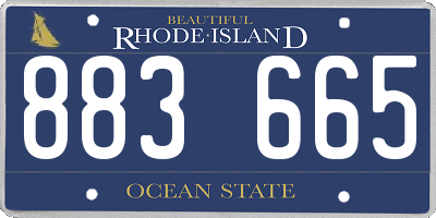 RI license plate 883665