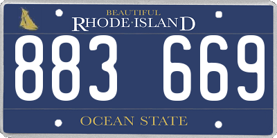RI license plate 883669