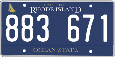 RI license plate 883671