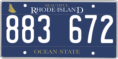 RI license plate 883672