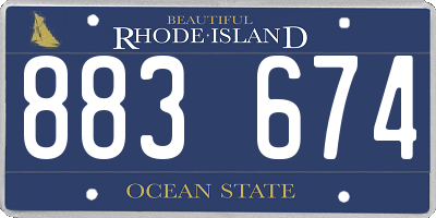 RI license plate 883674